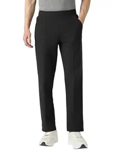TECHNOSPORT Men's Solid Trackpants DURACOOL+ Quick Dry Regular Fit Mid Rise Drawstring Polyester for Gym Training Outdoor Wear Anti Odour