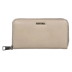 Sassora Premium Leather Ladies Purse RFID Wallet (Beige)