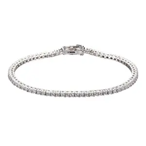 Bhuvi Sales Inc Round Real Moissanite Bracelet Engagement Tennis 925 Sterling Silver | Size- 2.75mm