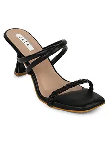 ELLE Women's Black Stiletto Heel Sandal