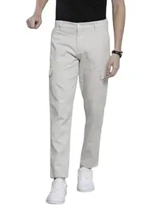The Indian Garage Co Men Slim Fit Solid Mid-Rise Cargos