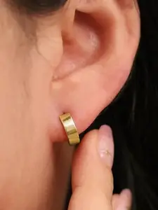 Korean Stainless Steel Matte Hoop Earrings For Men Women SGColor Stainless Steel Drops & Danglers D1D2