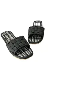 Classic Stylish Slipper For Women & Girls Comfortable Super Soft Indoor/Outdoor Mesh Sandals Slides Walking Flipflops Trendy Slipper (BLACK, 3)