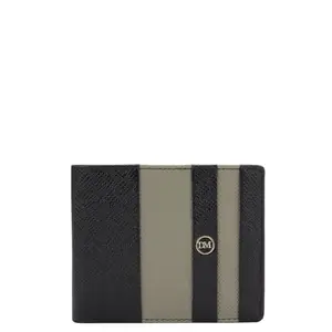 Da Milano RFID Protected Leather Wallet for Men with Card Slot - Black & Stone Grey