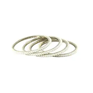 MAYA FASHION White Moti Brass Bangle Elegant Extra Large Size Bangle | Perfect Fit for Plus Size banglesTrendy and Comfortable Fit for woman and girls | (Sku-ban1079)