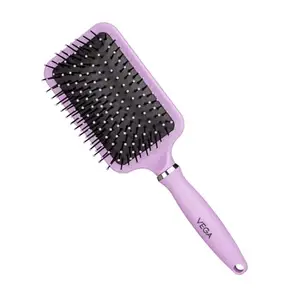 Vega Paddle Hair Brush for Men and Women with Air Cushion Based| Reduces Snags, Detangle and Tangles| Add Volume to Hair| All Hair Types, (E32-PB)