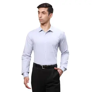 Park Avenue Men's Solid Slim Fit Shirt (PMSX18055-G2_Light Grey