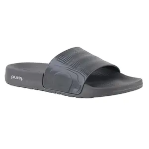 WELCOME PURE-53 Men's Sliders/Slippers Lightweight Super Flexible Arch Support Durable Anti Skid & Stylish Dailywear Sliders/Slippers for Men M-PURE-53-DARK-GRY_10