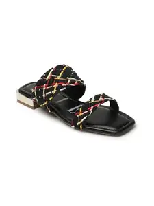 ELLE Women Sandal,Black,UK-7