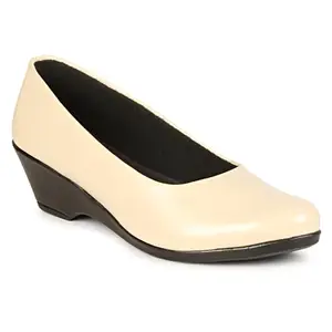 Footshez Women's Casual Bellies, Office Wear Footwear for Women-F803 (Cream, 8)