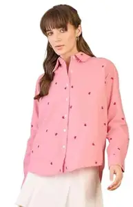 Shree Yamuna Creationn Women’s Stylish Heart Print Shirt – Comfortable Rayon Fabric, Hip Length Casual