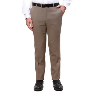 Raymond Men Slim Fit Structure Pattern Poly Viscose Blend Flat Front Formal Trouser (Size: 32)-RMTS05231-O5