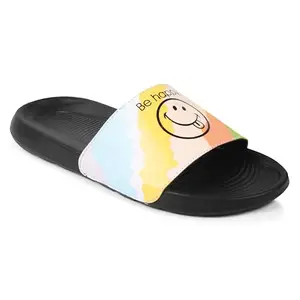 Shoe Mate Sliders Mens Black, Yellow, Red, Multi Color Stylish Printed Flip Flop & Slippers
