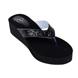 BERRY PURPLE Women Black Fashion Sandals-7 UK (40 EU) (8 US) (HMP1010B)