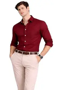 Pixie Fashion Men's Classic Business Dress Shirt, Long Sleeve, Professional Wear, Button-Down Collar