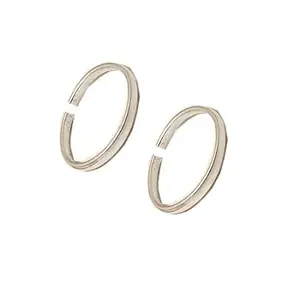 Sahiba Gems Exclusive Silver Plain Toe Ring (Leg Thumb Ring) For Women 2 Piece (Chandi)