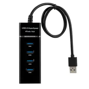 The Black Store USB 3.0 4-Port Portable Data Hub for Mc, IMC, McBook Pro Air, Ultrabooks, Tablet, Laptop and Any PC, Windows, Mc X and Linux Systems- Black