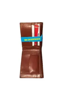 M R ENTERPRISES RFID Protected Genuine Leather Wallet Men's Button Wallet 6 Card Slot