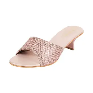 Walkway Women Rose Gold Synthetic Sandals, EU/38 UK/5 (35-5007)