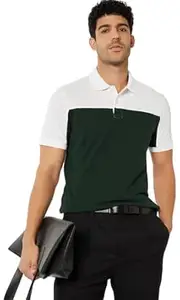 Max Men's Half Sleeves Regular Fit Colourblock Polo T-Shirt