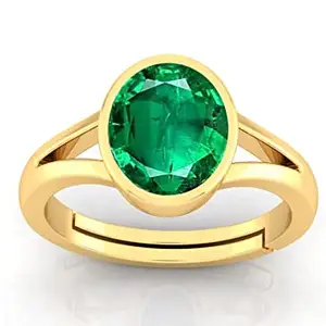 Om Gayatri Corp 12.25 Ratti Panna Stone Original Certified Panna Stone Emerald Ring Adjustable Woman Man Ring With Lab Certificate For Unisex Adult