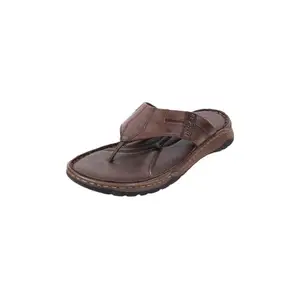 Mochi Men's Brown Faux leather Comfortable Chappal UK/5 EU/39 (16-1015)