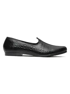 TEAKWOOD LEATHERS Men's Slip-On Mojaris, Juti, Sandal, Slipper Footwear Shoes for Men (41, Black)