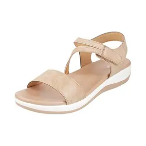 Mochi Womens Synthetic Beige Sandals (Size (4 UK (37 EU))