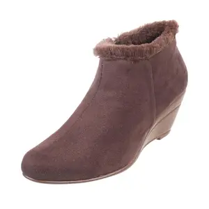 Mochi Women Brown Party Synthetic Boots Uk/4 Eu/37 (31-436)