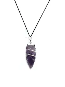 Astroghar Amethyst Spiral CAGE Rough Pendant (Crystal Healing)