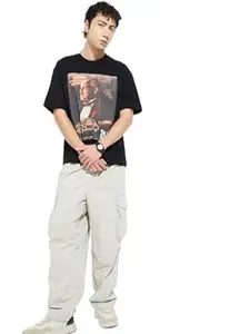 Max URB_N Men The Godfather Print Oversized T-Shirt