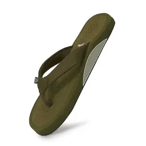 YOHO ArchFlex orthopedic slippers for men | Arch support for pain relief | Soft, Anti-Skid, lightweight | comfortable padded straps flip flops for Everyday | Olive Green - UK 11