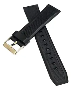 Ewatchaccessories 22mm PU Rubber Watch Band Strap Fits NAVITMER CHRONOMAT Black Pin Buckle-PB-20