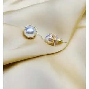 Generic Gold Brass Stud Earrings for Women | Artificial Stones | Adjustable | Ear&Studs_Adj_12bsm7