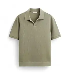 Alan Jones Clothing Men's Textured Polo T-Shirt | Classic Short Sleeve Polo for Casual Wear