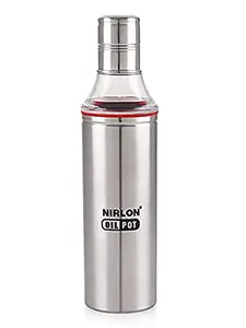 NIRLON Stainless Steel Oil Dispenser/Oil Pot/Vinegar Pourer Bottle/Oil Pourer with Nozzle for Kitchen Use, 1000ml (OP)