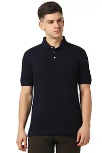 Van Heusen Men's Regular Fit T-Shirt (VSKPURGFQ77894_Navy