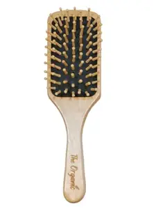 Hair Brush Wooden Detangling Brushes Natural Detangler Paddle Hairbrush for Women Men Kids Stimulate Scalp Help Growth Add Hair Shine.(Brown)