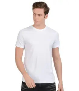 Scott International Biowash T-Shirts for Men's & Boys- Round Neck, Half Sleeves, Cotton, Regular Fit, Stylish, Branded Solid Plain Tshirt for Men- Ultra Soft, Comfortable, Lightweight T-Shirt White