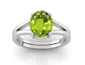 Panna Panchdhatu Ring - 7.25 Ratti Certified - Adjustable Ring - Panna Upratna Rashi Ratan - Panchdhatu Anguthi - Panna (Amethyst) Gemstone for Men and Women