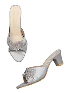 WalkTrendy Womens Synthetic Grey Sandals With Heels - 3 UK (Wtwhs395_Grey_36)