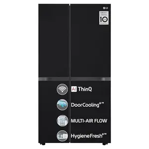 LG 655 L Frost-Free Inverter Wi-Fi Side-By-Side Refrigerator (2023 Model, GL-B257DBMX, Black Glass, Door Cooling+ with Hygiene Fresh) price in India.
