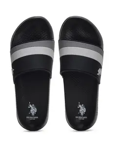 U.S. POLO ASSN. Conex 4.0 Blk Men's Black Sliders -(Uk8)(Us9)(2Fd24293Z01)