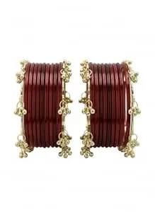 ZULKA Premium Glass Bangles Set with Ghungroo For Women & Girls | Trendy Kashmiri Bangles | Kangan Set For Women | Kanch Ki Chudiya Set Girls | Trendy Bangle For Gift | Wedding & Parties - Set Of 20