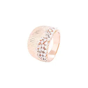 VOYLLA Grapevine Pattern American Diamond CZ Gems Embellished Ring