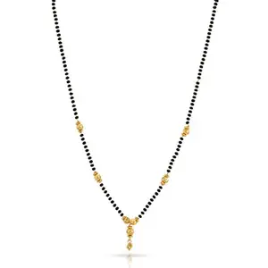 Yellow Chimes Gold Plated Black Beads Mangalsutra Pendant Necklace for Women and Girls