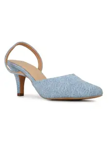 Inc.5 Womens Blue Party Wear Solid Pointed Heels