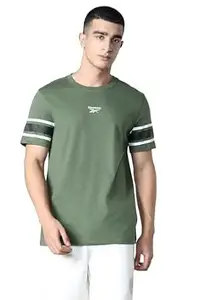Reebok Men's Cotton Casual T-Shirt - Soft Breathable Regular Fit Half Sleeve Cotton Tee | Round Neck Tshirt for Men