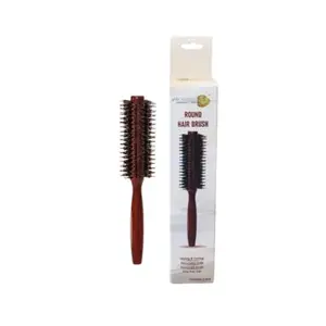 OROSSENTIALS Hair brush for Women & Men Boar Bristle Paddle hair brush for men women Curly hair Wooden brush for hair growth with flat paddle brush (Boar Bristles Round, Brown)