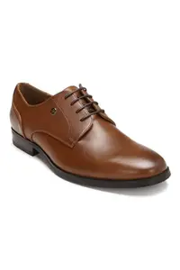Louis Philippe Men Brown PU Derby Shoes